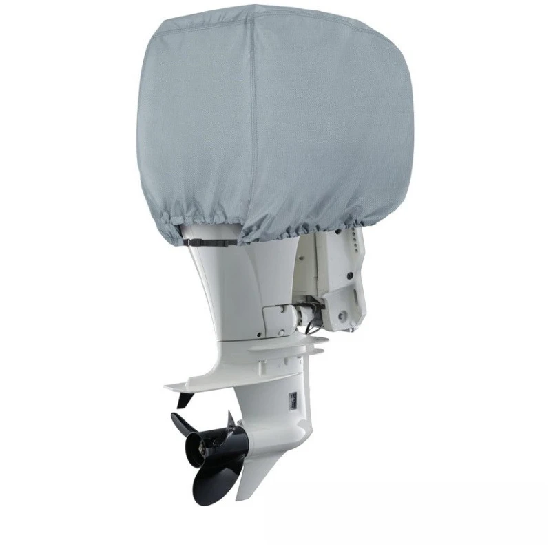 Heavy Duty Waterproof 600D Oxford Outboard Motor Cover Gray Fit 115-225HP Marine Boat Engine Protector