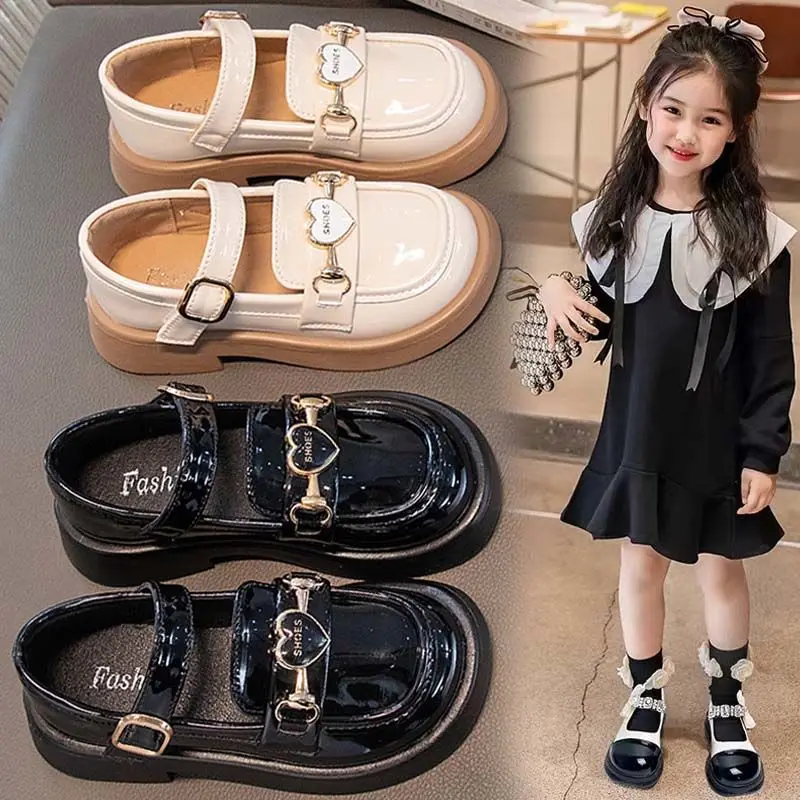 Girls' Leather Shoes 2024 Spring New Children's Soft Sole Princess Shoes Korean Edition Women's Treasure Shoes Zhongda Tongle