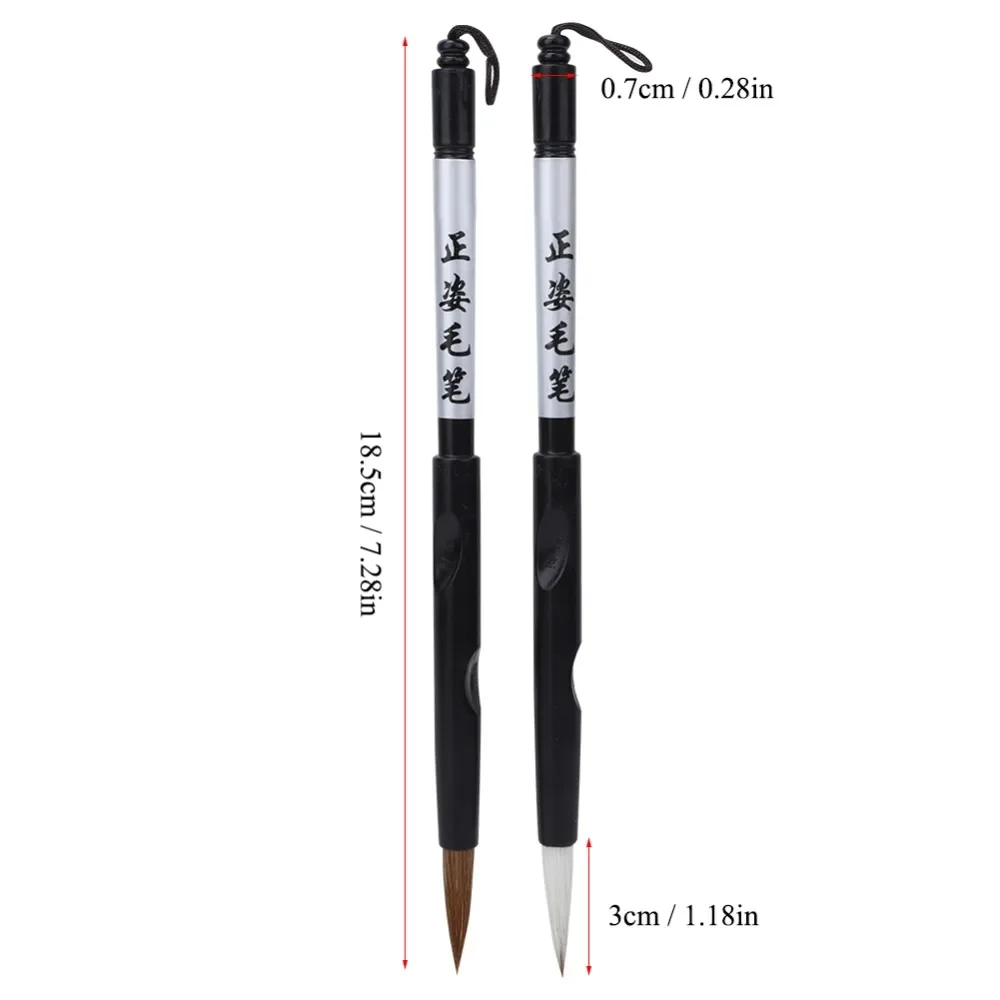 2PCS Mini Tip Chinese Calligraphy Brush Nylon Hair Beginner Friendly Beginner Practice Brush Smooth Ink Retention