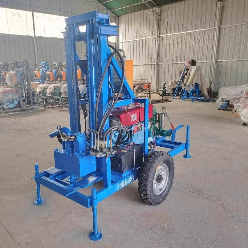 Deep Artesian Well Drilling Rig Diesel Borehole Machine 300m Crawler Mounted Mini Samll Drill Rig Hot
