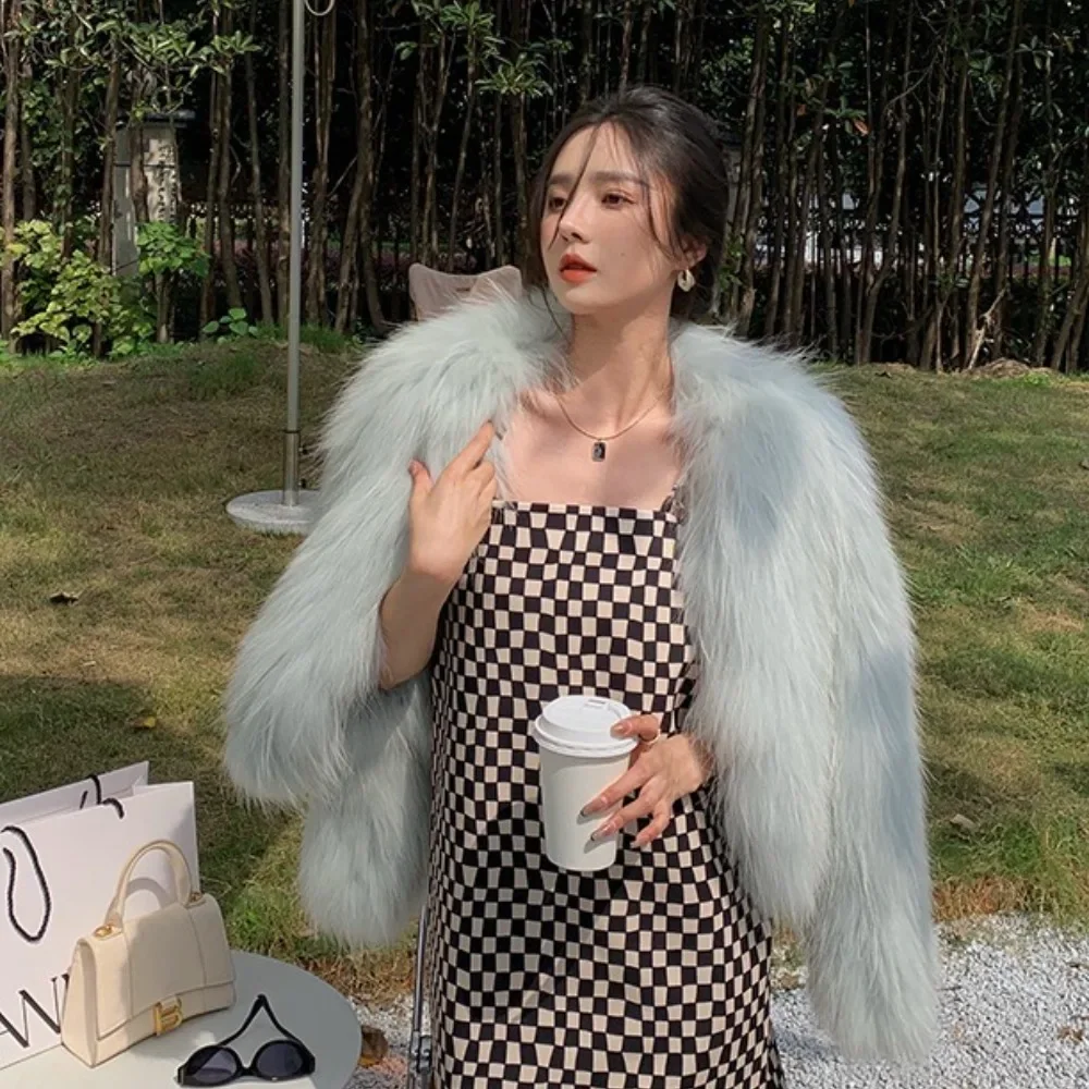 

2025 Woven New Fur Coat Fashion Thickened Autumn Winter Natural Raccoon Fur Double-sided Warm Real Fur Jacket Women