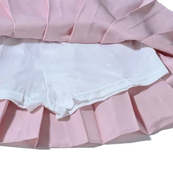 Children Summer Skirts With Shorts Kids A Line High Waist Mini Dress Girls Black White Red Pleated Skirt Student Uniform Skirts 6
