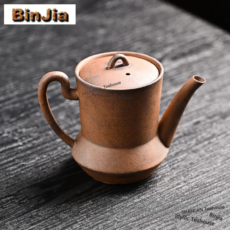 

100ml Old Rock Clay Teapot Retro Tea Infuser Pot Household Tea Soaking Kettle With Ball Hole Oolong Tea Cha Supplies Craft Gift