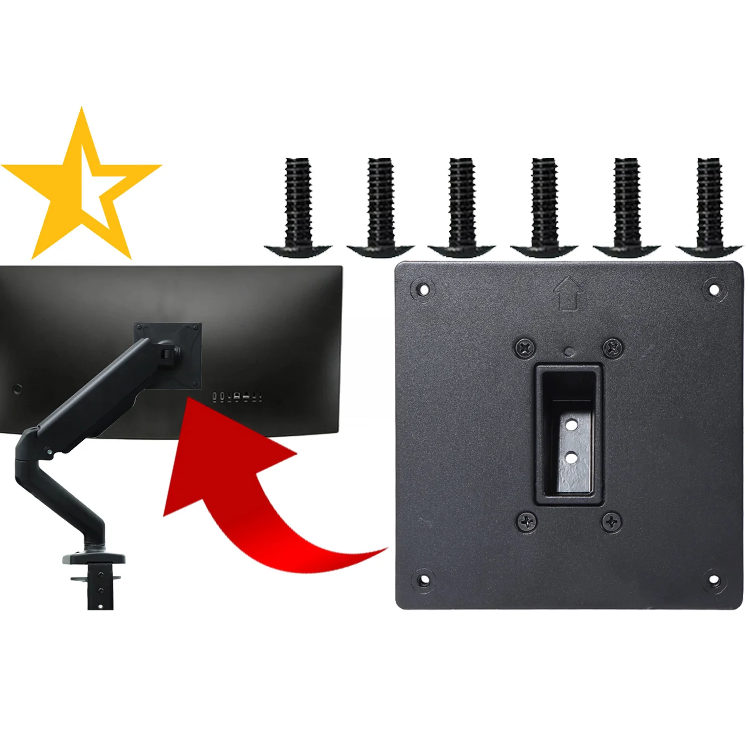 VESA Mount Adapter for HP 534pm Monitor Bracket Mounts to Stand / Arm / Desk Mount -Metal Material