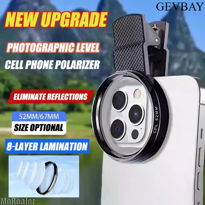 Universal Clip-on CPL Circular Polarizer Filter Mobile Phone Camera Lens for iPhone Xiaomi Samsung
