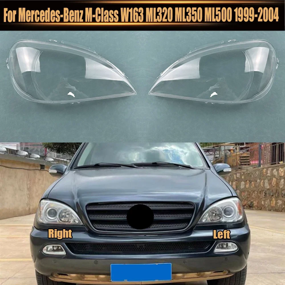 

For Mercedes-Benz M-Class W163 ML320 ML350 ML500 1999-2004 Lampshade Headlight Shell Headlamp Lamp Cover Transparent Shade Lens