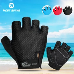 WEST BIKING Bicycle Gloves Anti Slip Breathable Half Long Finger Cycling Mittens Hiking Fishing Fitness Sport MTB Bike Gloves