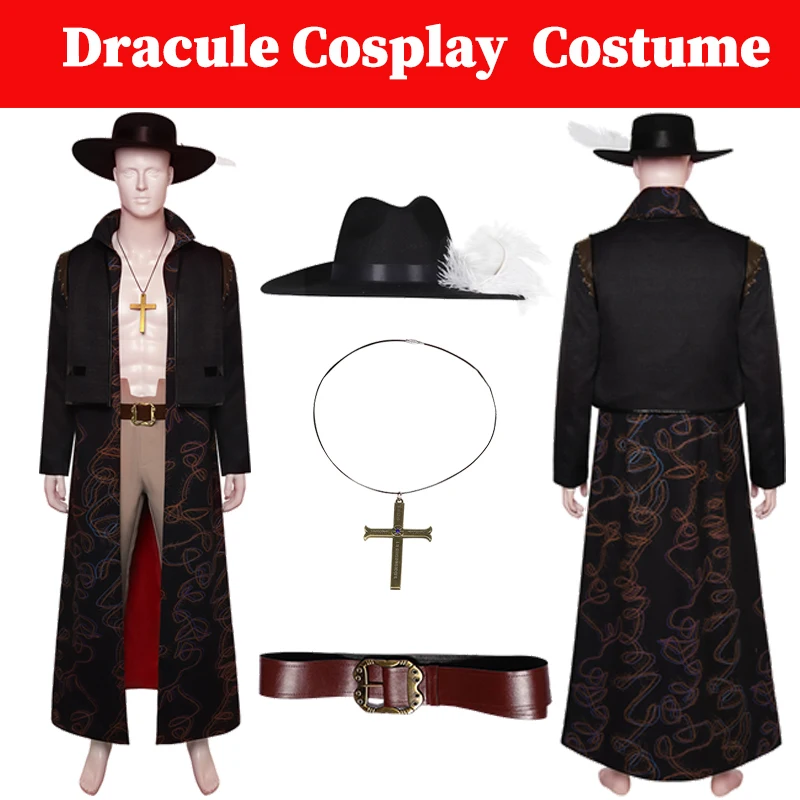 Dracule Cosplay Mihawk Men Coat Hat Costume Live Action TV Anime Pirate Disguise Outfits Robe Headwear Male Halloween Party Suit