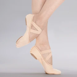Women Ballet Shoes Soft Dance Slippers Girls Ballerina Split Soled Slippers Stretchy Fabric Gymnastics Sneakers Ballet Flats