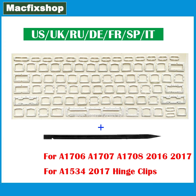 Laptop A1706 A1707 A1708 Keyboard Clip Hinge Scissor 2016 2017 For Macbook Pro US UK EU A1534 2017 Keycap White Butterfly Clips