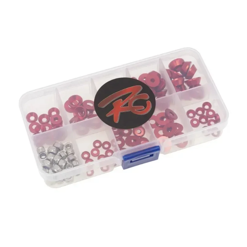 

125Pcs/Box Aluminum Alloy Countersunk Head Round Head M2.5 M3 M4 Screw Gasket Nut Set For 1/10 1/8 All Model RC Cars Accessories