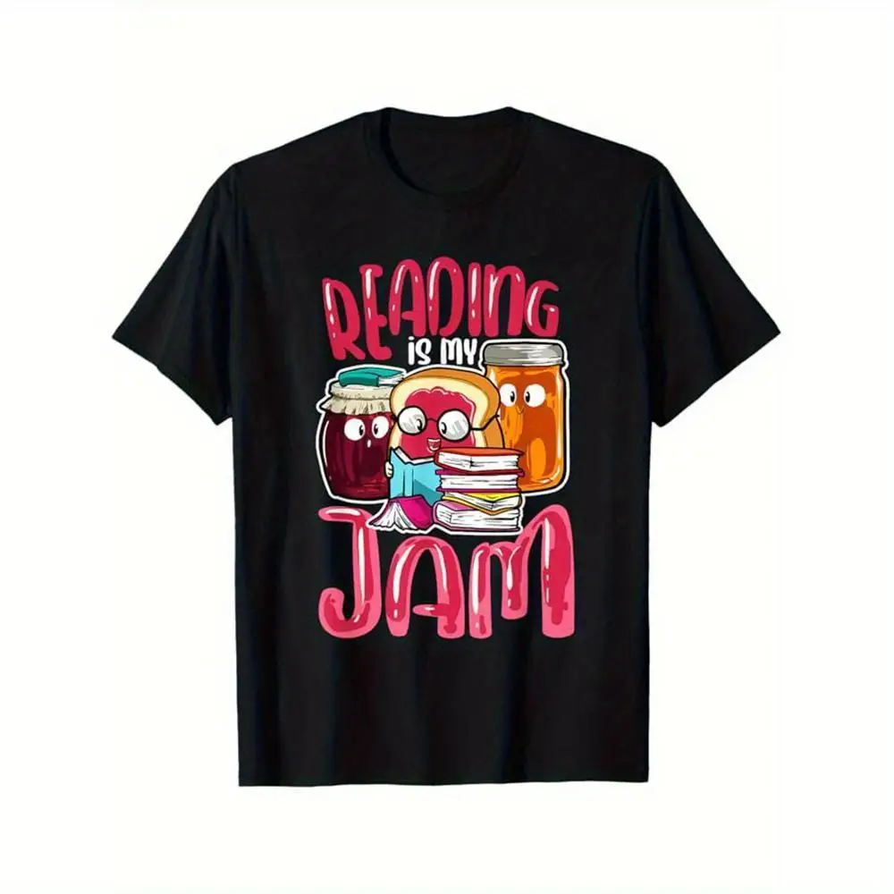 

Funny Reading Is My Jam T-Shirt Men Women Book Lover Gift Cute Toasted Bread Jam Print Humorous Bookworm Tee Teacher Student