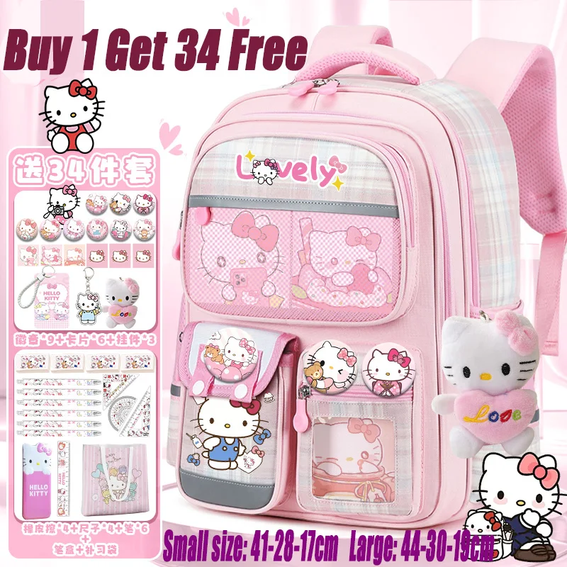 Hello Kitty Girls Backpack 2025 Sanrio Large Capacity Teen School Backpack Luxury Large Capacity Design New Series