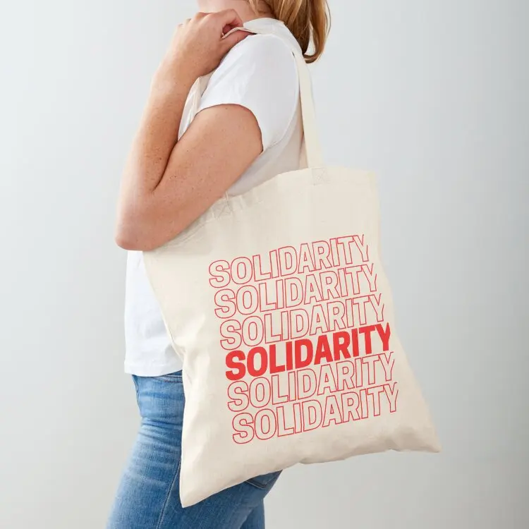 

Solidarity [Red and White] Tote Bag free delivery bags tote bag custom Canvas stote bag canvas shopping