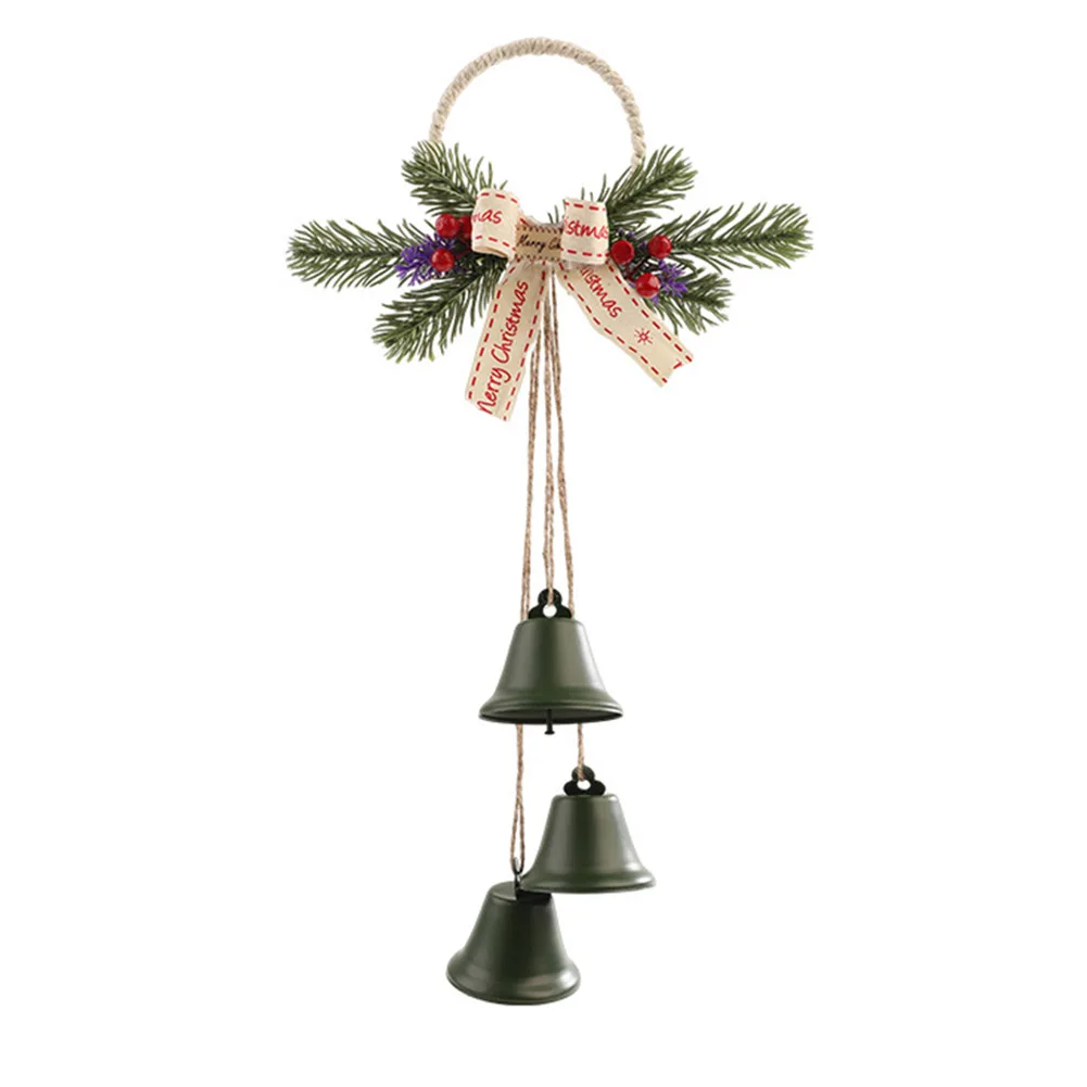 Holiday Decoration with Merry Christmas Bells Iron Jingle Bell Pendant for Wreaths Trees and Table Centerpieces
