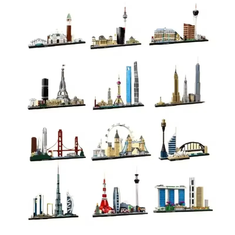 مدينة العمارة سان فرانسيسكو تريفي نافورة نيويورك دبي أفق اللبنات سنغافورة البناء الطوب اللعب الهدايا