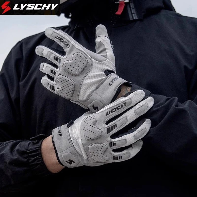 

LYSCHY Motorcycle Gloves Men Women Summer Breathable Motocross Riding Gloves Anti-fall Wear-resistant Luvas Touch Screen Guantes