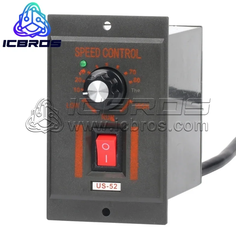 US-52 220V 25W 40W 60W 90W 120W 180W AC Motor Speed Controller Speed Pinpoint Regulator Forward And Backward Mini Controller