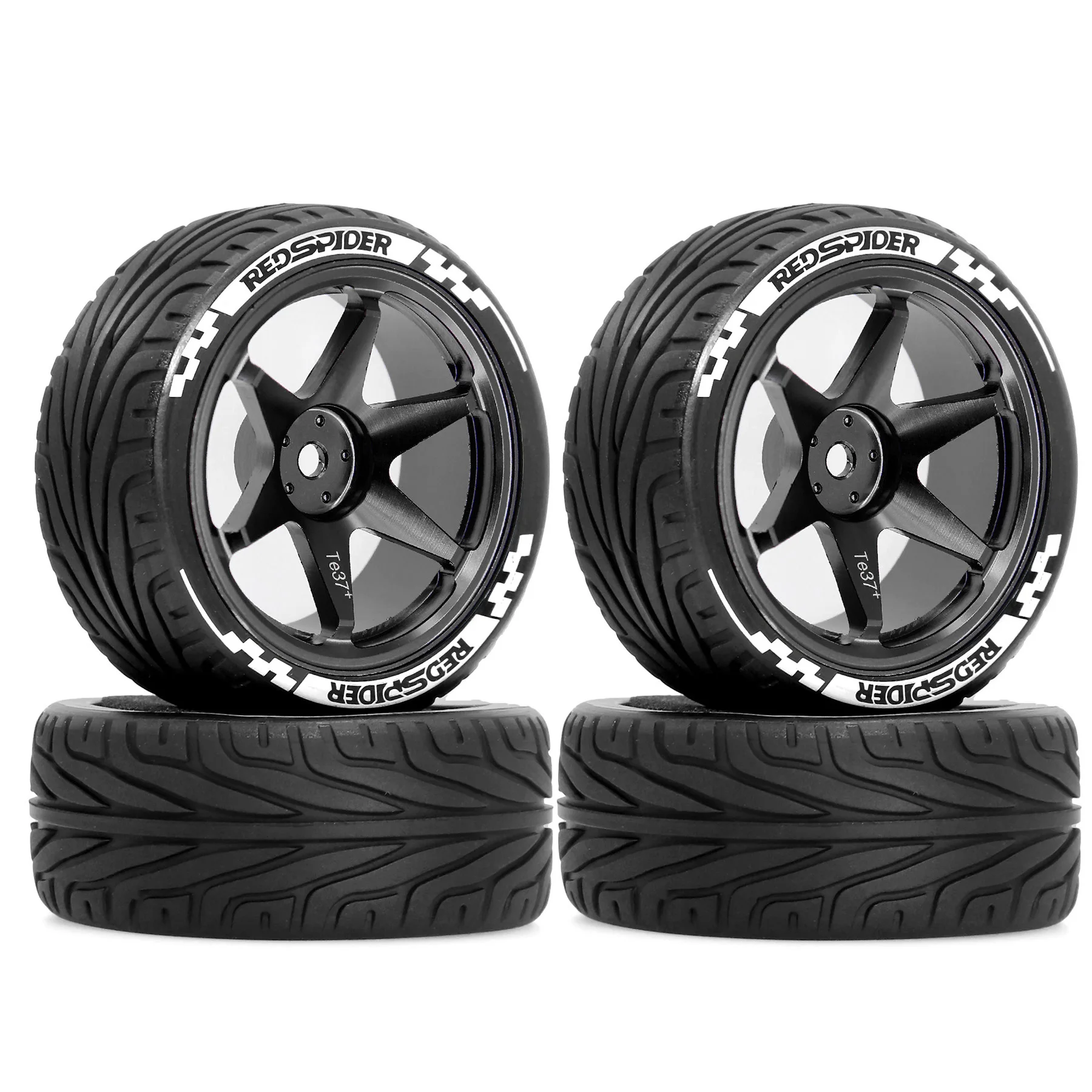 1/10 RC الانجراف الإطارات مجموعة 4 قطعة مجمع الصلب بريق الإطارات على الطريق عجلات ل Traxxas D4 HSP HPI ساكورا TT01 تاميا #6