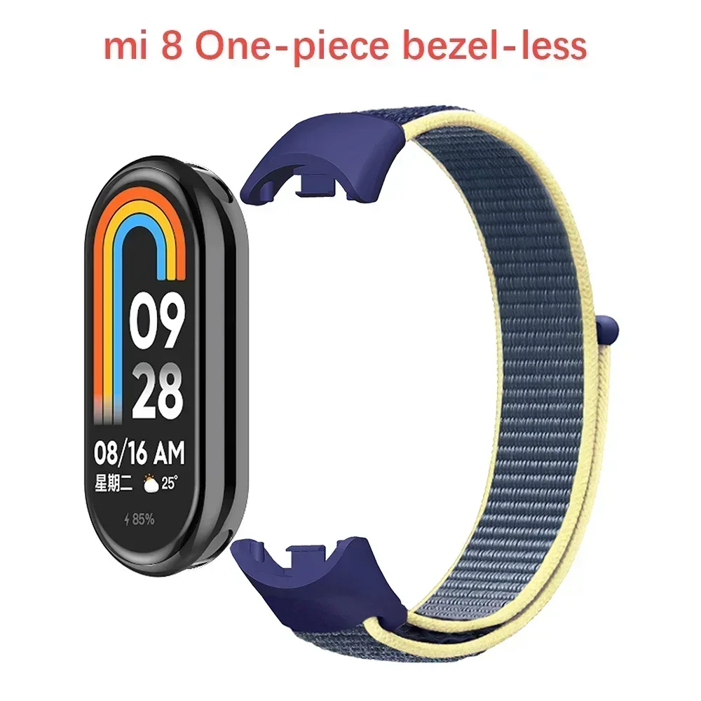 Laço de náilon para xiaomi mi banda 9 8 cinta 8 nfc smartwatch pulseira correa substituição esporte pulsera para miband 8 pulseira correa