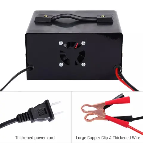 400A 자동차 배터리 충전기 220W 헤비 듀티 스마트 배터리 충전기 12V/24V 배터리 고출력 고속 충전기 자동 정지 배터리 충전기