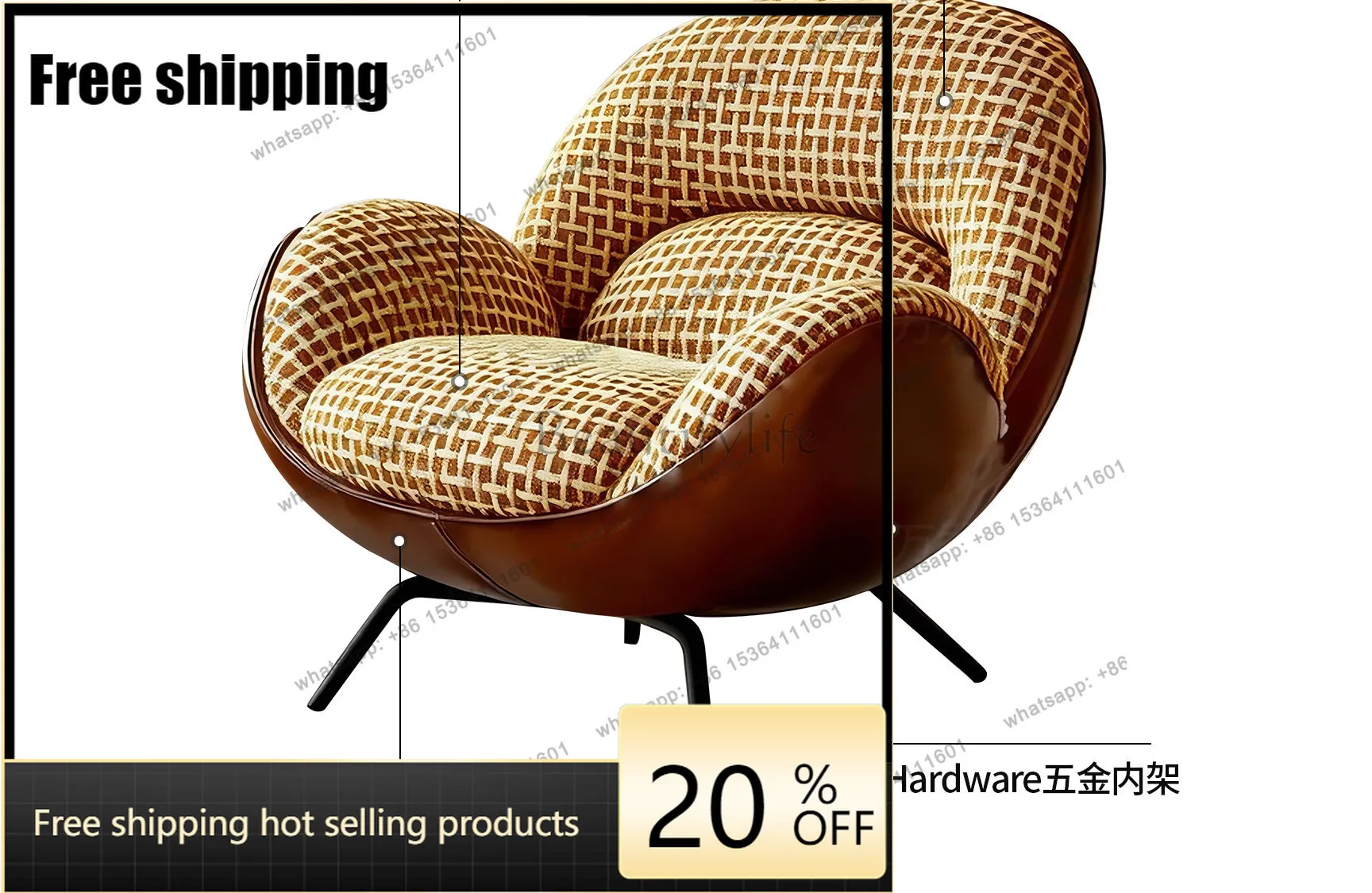 XX Italian Senior Teacher Single Sofa Chair Living Room Home Minimalist Creative Lazy Leisure Chair
