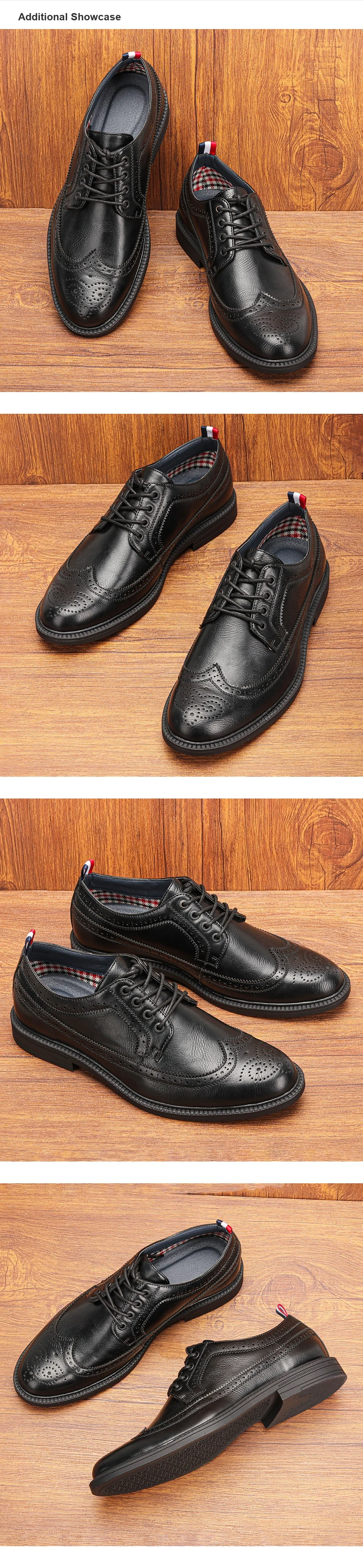 Klassische Brogues-Lederschuhe für Herren, bequeme, elegante Business-Schuhe für Herren, Lederschuhe für Herren – Detail 5