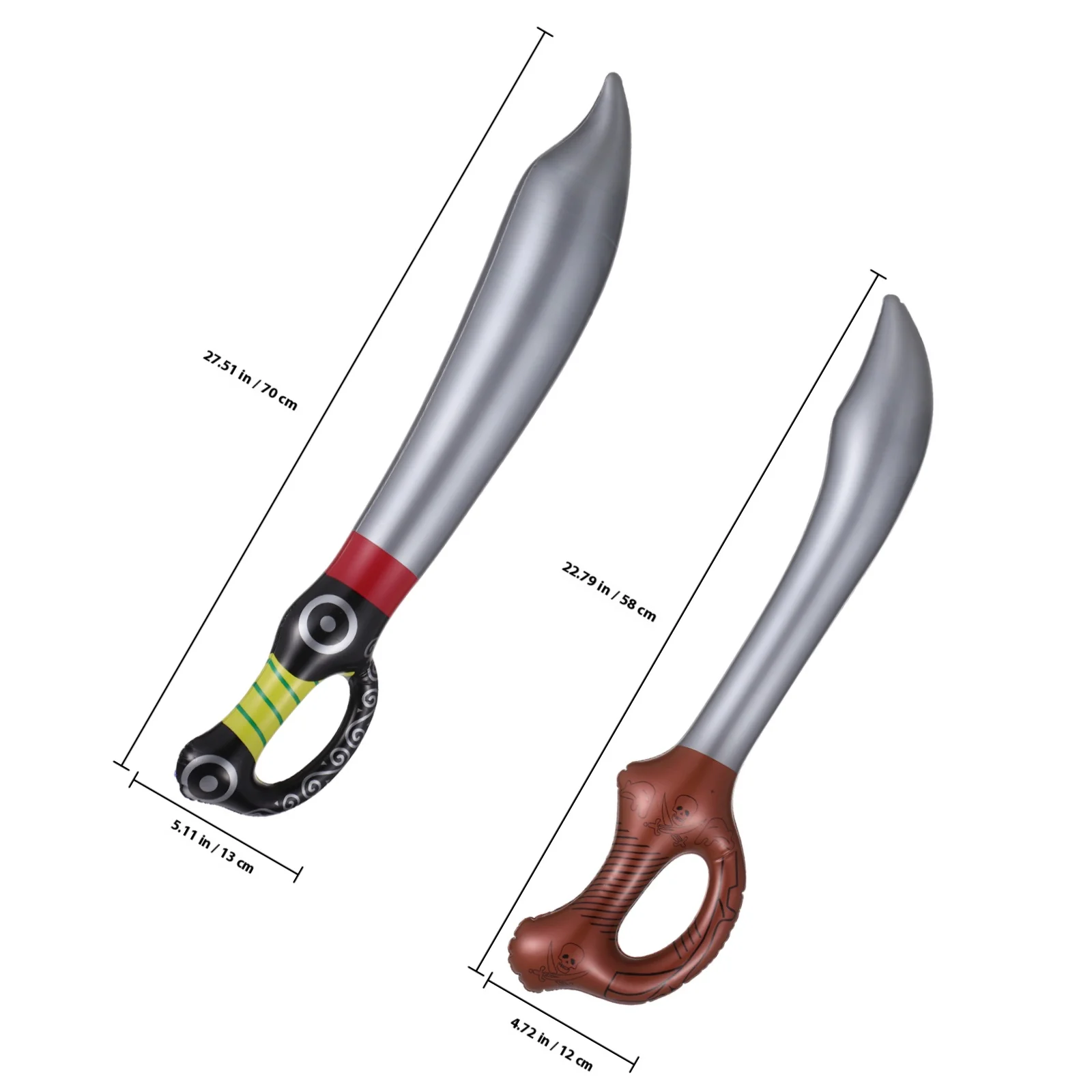 6 pezzi di spada da pirata gonfiabile facile da gonfiare per giochi di feste Giochi di finzione Avventure Idea regalo unica per tutte le età