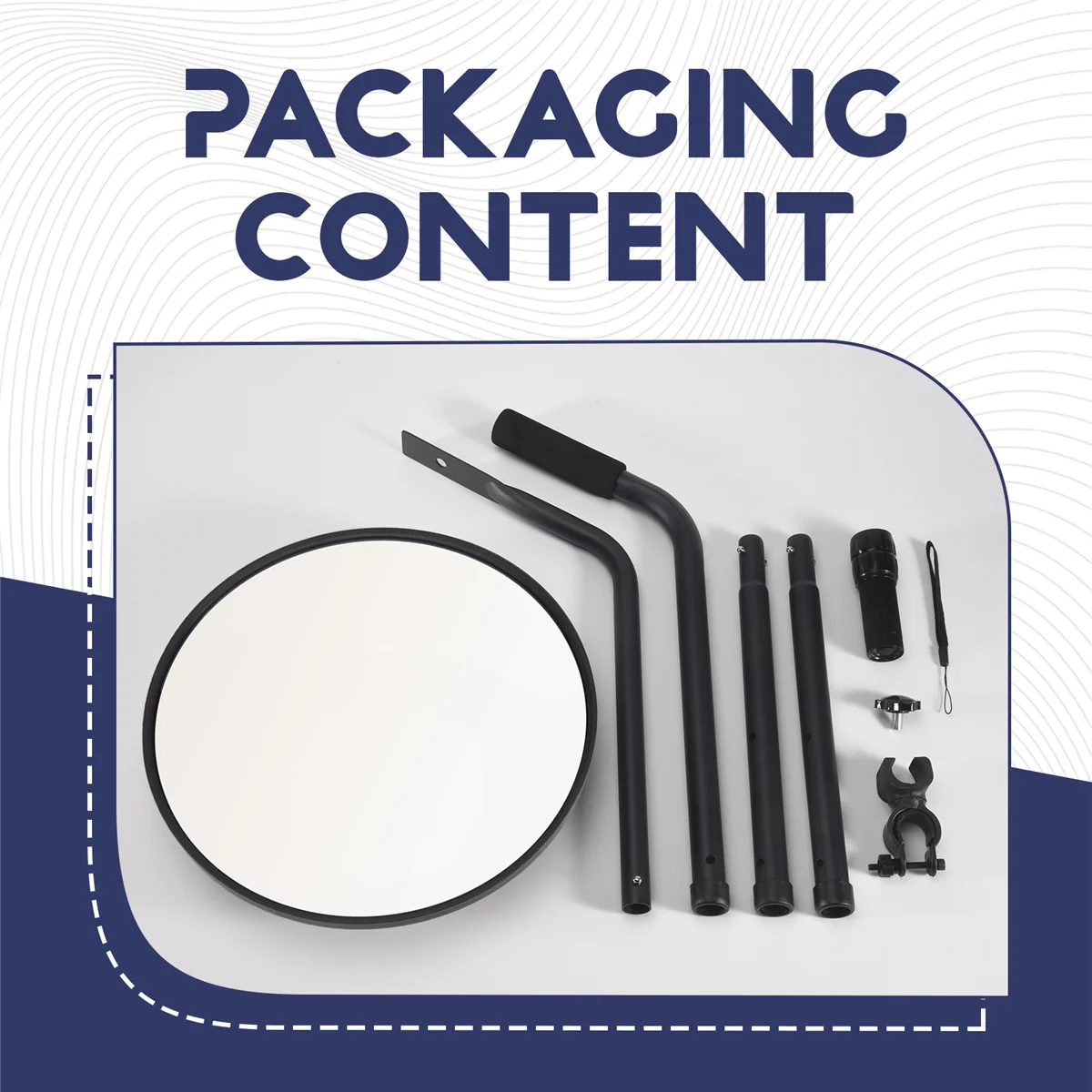 

A06K Undercarriage Inspection Mirror,Magnifying Under Vehicle Inspection Security Mirror Waterproof Foldable Adjustable Angle