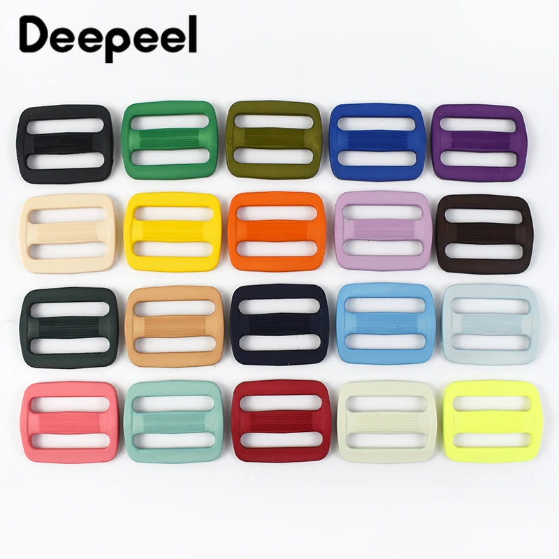 50Pcs Deepeel 16/20/25/31mm Colorful Plastic Tri-Glide Slider Buckles Adjustable Ring Buckle Webbing Bag Straps Sewing Accessory