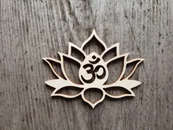 OM lotus flower shape ,Om symbol cut out, Wooden Om Flower Meditation Room  Home Decor Om sign, Spiritual decor