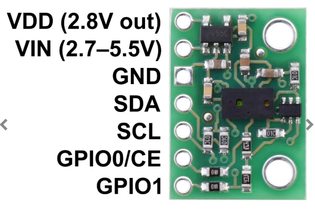 

2489 VL6180X Time-of-Flight Distance Sensor Carrier with Vol