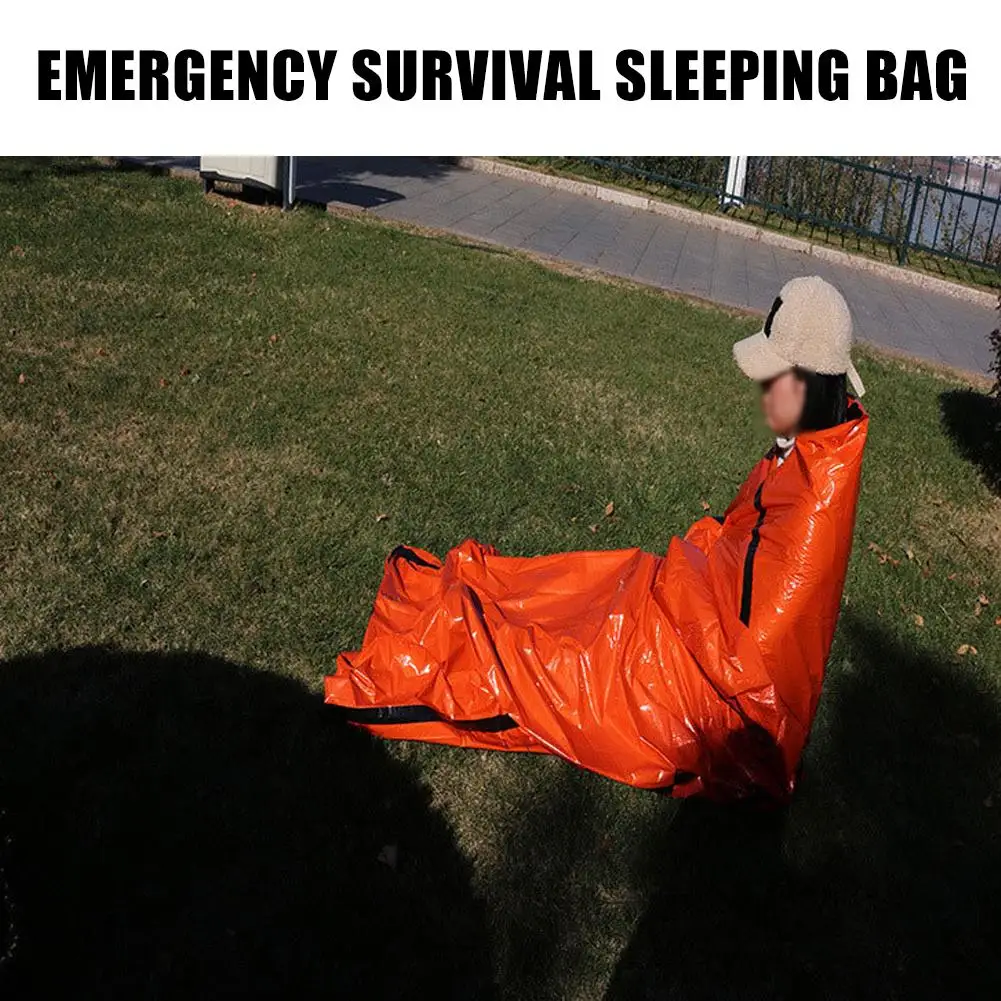 Outdoor Emergency Survival Sleeping Bag Waterproof Aluminum Film Blanket Warm Cold Protection First Aid Emergency Bag