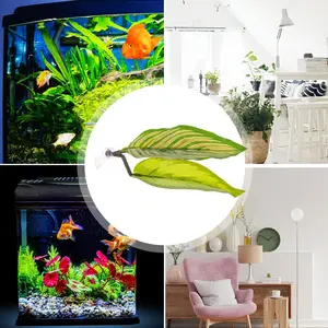 Betta Fish Rest Leaf, Vườn hồ cá, sinh sản cá, trang trí cỏ nhựa 8 Trang trí bán hàng chính Aquario Betta - №8
