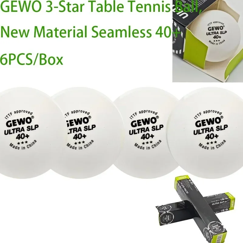 

GEWO ULTRA SLP Seamless 40+ Table Tennis Ball 3 Star Durable Ping Pong Balls for Training Competition ITTF Approved 6PCS/Box
