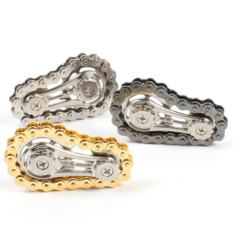 سلسلة الأسنان الميكانيكية دولاب الموازنة تململ سبينر ضد الإجهاد القلق المعادن الدراجة سلاسل سبينر EDC لعب للأطفال الكبار لعبة اليد