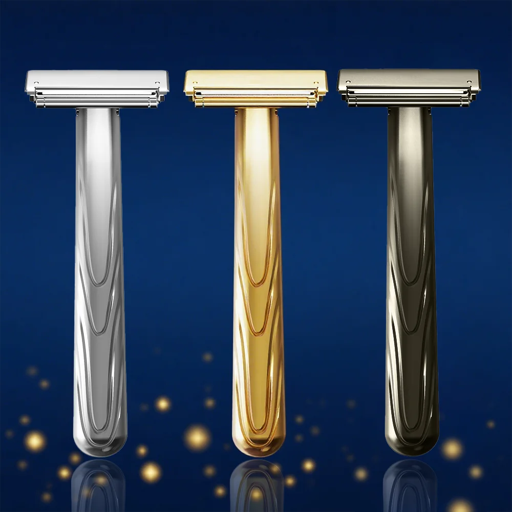 

JOKMAE 21T Glide Pro 4D Super Double-edged Safety Razor Half Blade Shaver With Travel Leather Storage Bag for Men Grooming Care