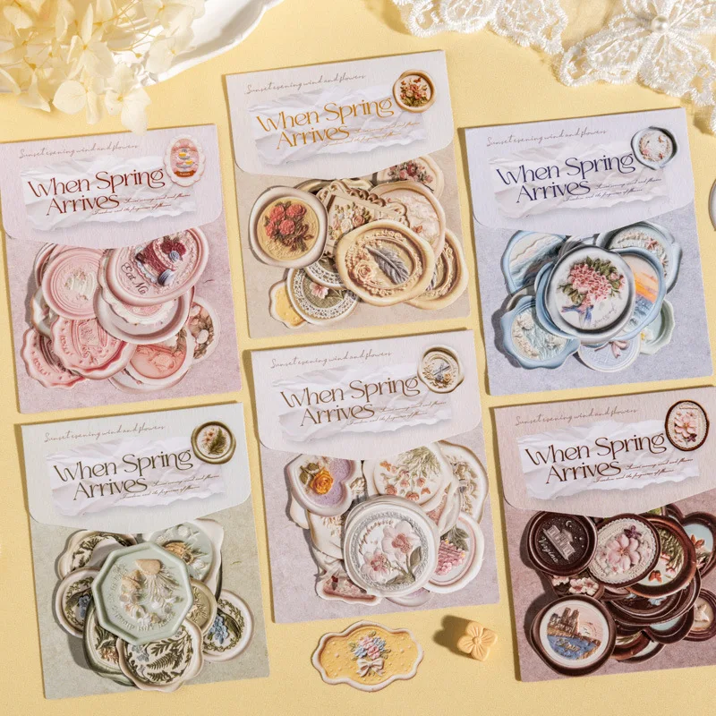 

Набор из 30 ретро-наклеек в европейском стиле для декора: восковые штампы, 3D-стерео наклейки с весенними цветами для DIY, конвертов, скрапбукинга, дневников. Отличный подарок.