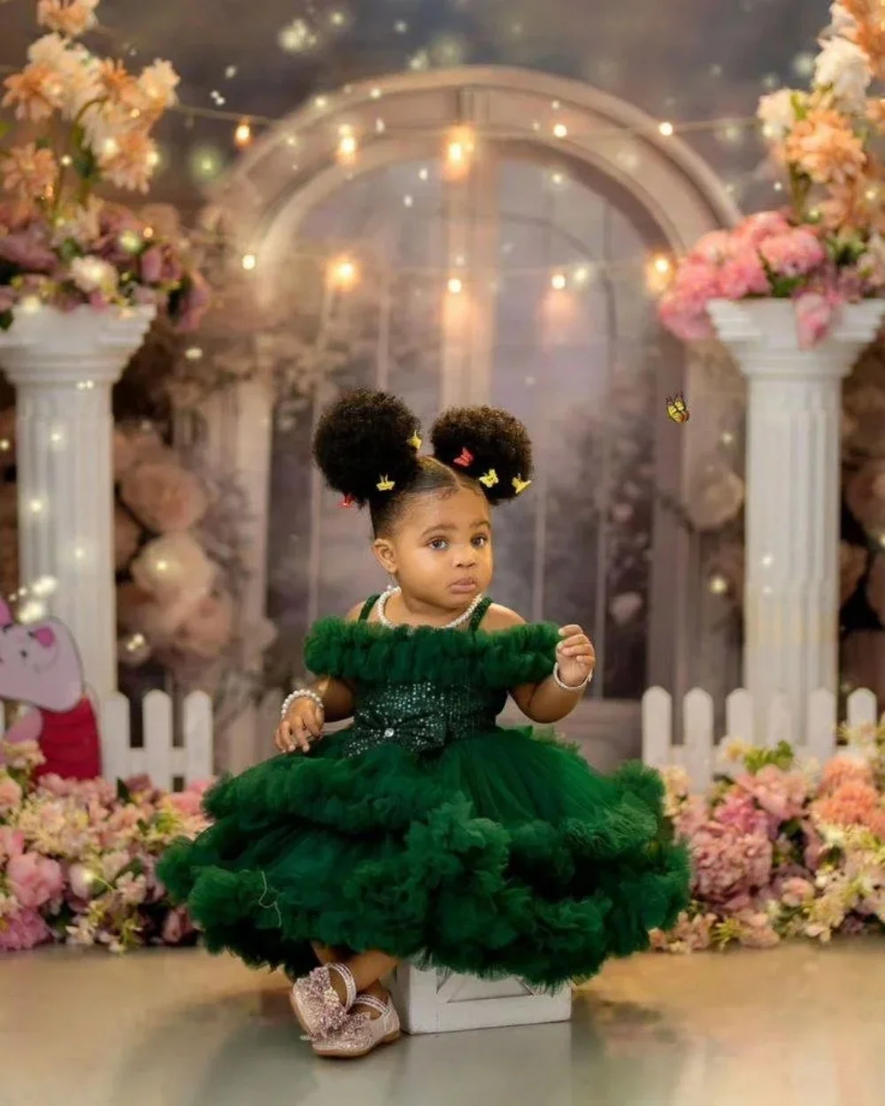 Custom JDY High Off Shoulder Sequin Bow Ruffle Flower Girl Dress Wedding Party Gown Birthday Party Dress Kids Pageant Dress فسات