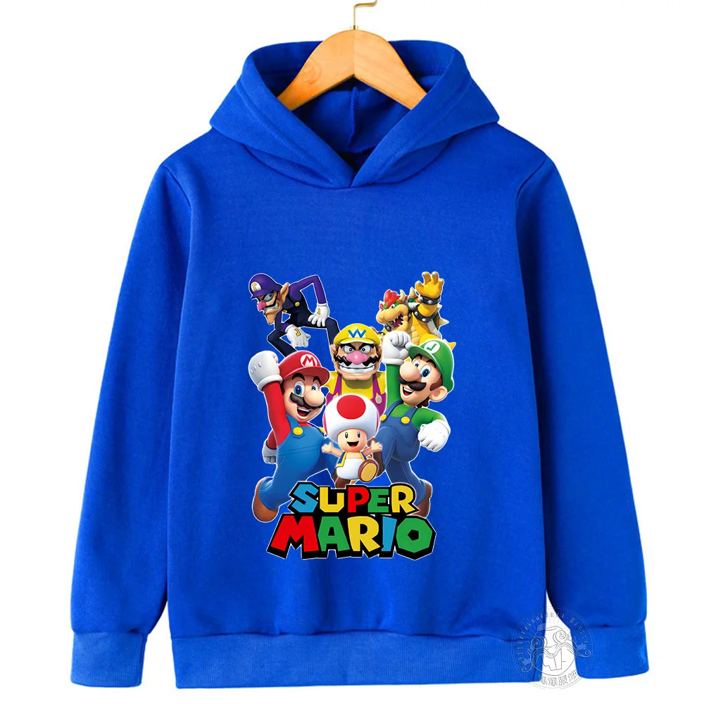 Super Mario creative printed children's clothing street casual brother sweatshirt outdoor sports 3-14 years old brother hoodie