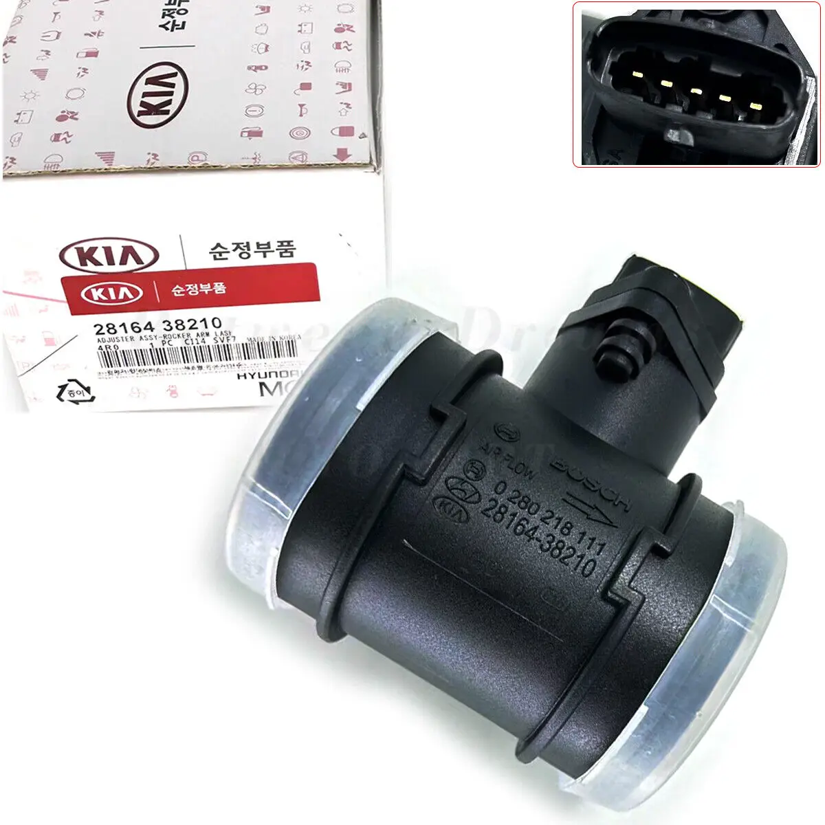 

The mass airflow sensor is suitable for Santa Fe Sonata Optima 2816438210 from 99 to 06-