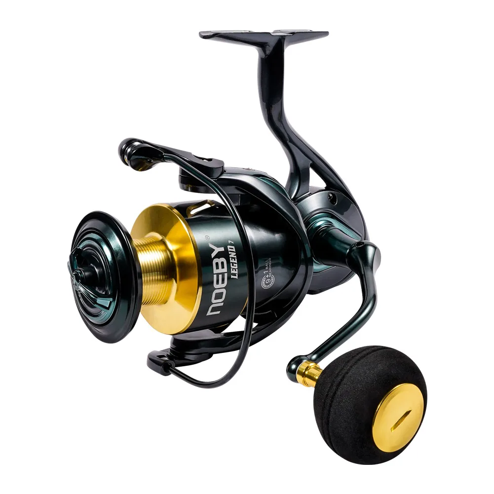 【新品未使用】スピニングリール ギ　　　　　ア比5.1:1アルミスプール木製ノブ 楽天市場】スピニングリール 釣り リール 投げ釣り ギア比5.0:1/4.7:1