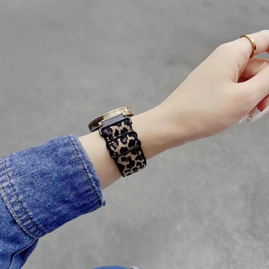 18/20/22mm Leopard Nylon Elast - Accessories For Galaxy Watch 5 评论和价格