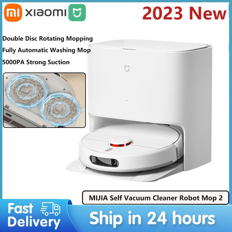 

5000PA Xiaomi Mijia Self Cleaning Vacuum Robot Mop 2 Smart Robot Vacuum Cleaner Tools Surging Fan LDS Navigation OTA Upgrade