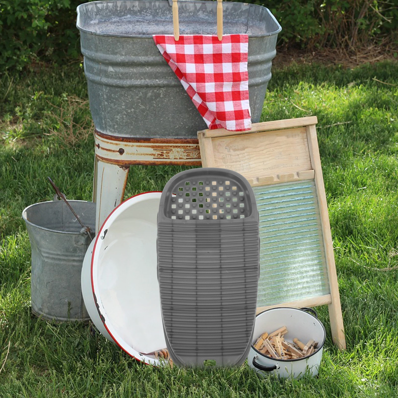 

Plastic Washboard Mini Grey Size Hand Washing Clothes Laundry Travel Scrub Board Soap Tray Portable Durable Efficient Cleaning