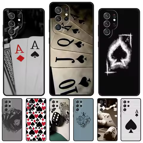 Poker Playing Cards phone case For Samsung Galaxy S24 S23 S22 Ultra Note 10 20 Plus S8 S9 S10 S20 S21 FE Cover