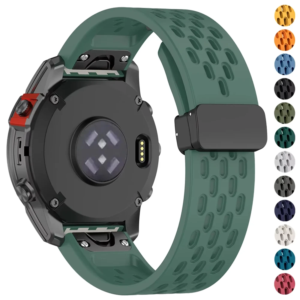 

20 22 26 мм для Garmin Fenix 8 47 мм 7X 7 Pro Fenix 6X 5X 5Plus Tactix 7 Быстросъемный силиконовый магнитный ремешок Forerunner 965 970 Ремешок