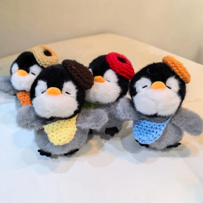 Porte-clés en peluche pingouin 10cm, poupée en peluche Animal mignon, pendentif de sac Kawaii, jolies poupées pingouin, cadeau d'anniversaire de vacances pour enfants