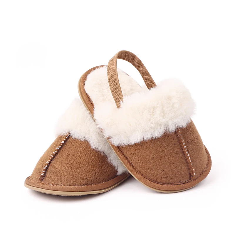Winter and Autumn Baby Girl Boy Cotton Mop TPR Sole Anti Slip Solid Three Colors Warm Newborn Toddler Shoes First Walkers BC2345
