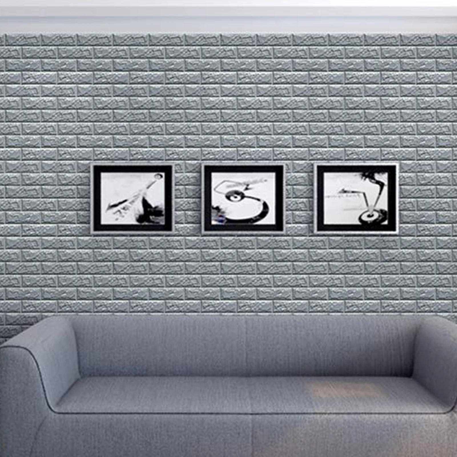 

3D Art Wall Tiles, Self-adhesive Wallpaper Waterproof Wallpaper, Removable Brick Wall Stickers, PE F